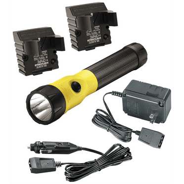 Streamlight 485 Lumen PolyStinger LED Flashlight - 120V/100V AC/12V DC - 2 Holders - Yellow