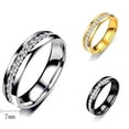 thumbnail image 2 of GKNET Fashion Ring Wedding Ring Stainless Steel Exquisite Inlaid Cubic Ring for Women/-gold-7, 2 of 8