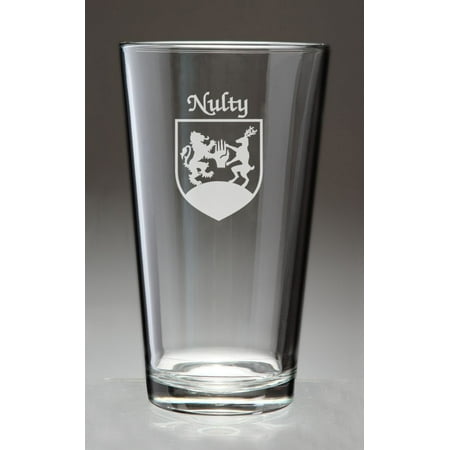 

Nulty Irish Coat of Arms Pint Glasses - Set of 4 (Sand Etched)