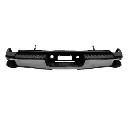 REAR STEP BUMPER ASSEMBLY; FOR 2500/3500 SERIES; CHROME; WITHOUT PARK ASSIST SENSOR HOLES; SINGLE REAR WHEEL DRIVE PAD; FOR USE WITH