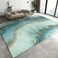 thumbnail image 2 of Nordic Home Decor Living Room Carpet, Abstract Light Green Gold Marble Area Rugs, Non-Slip Foldable Washable Mat For Sofa Bedroom Entryway Hallway Dining Table Office 3x4ft, 2 of 6