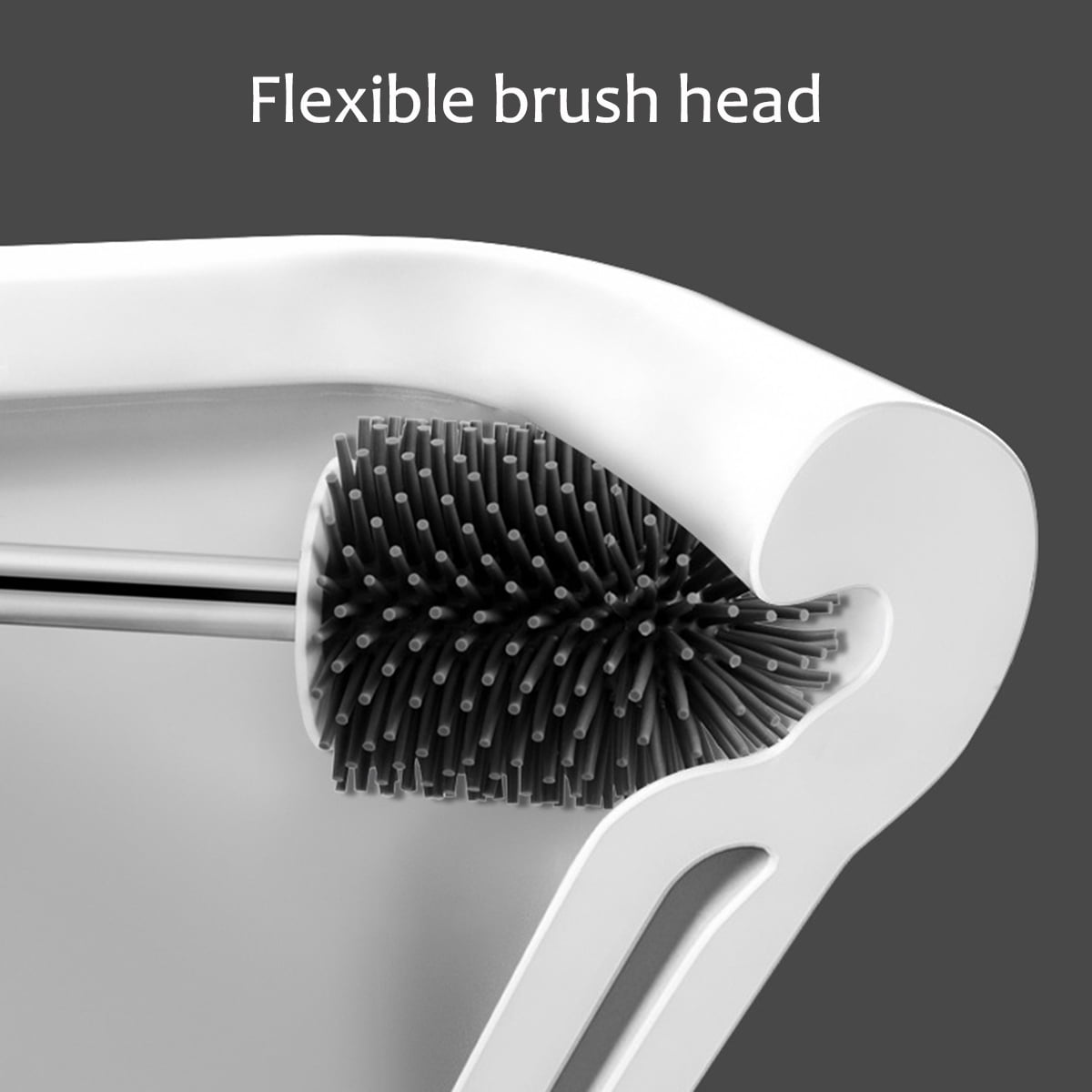 Silicone Soft Bristle Toilet Brush Deep Cleaning Brush Rim Cleaner with