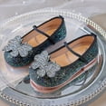 thumbnail image 2 of Splozh Girls Mary Jane School Uniform Shoes Sequin Non-Slip Flats Princess Shoes for Toddler/Little Kid/Big Kid,Green 8.5, 2 of 6