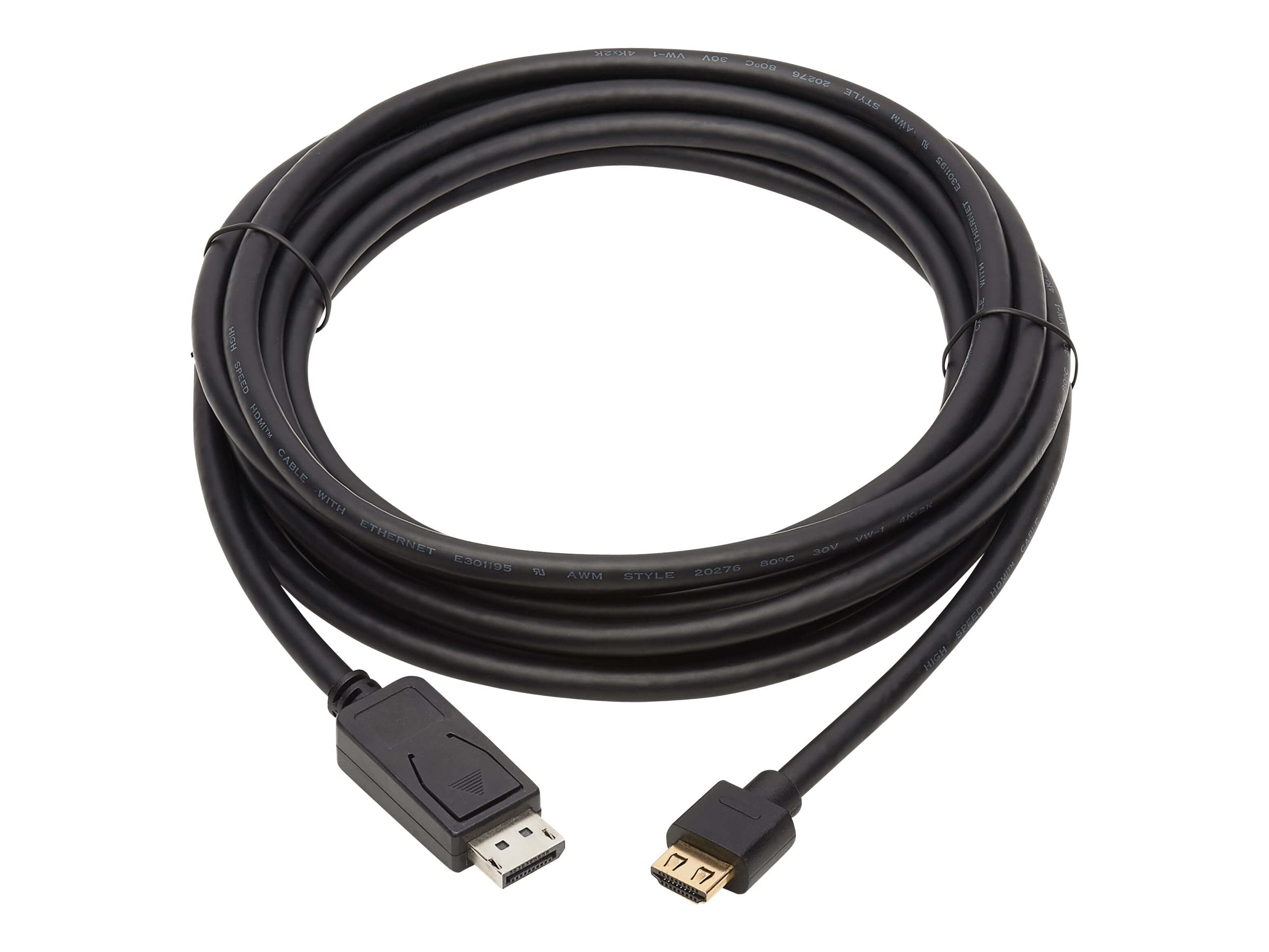 Tripp Lite P582-015-4K6AE 15 ft. DisplayPort 1.2a to HDMI 2.0 Active Adapter Cable (M/M) - Grip HDMI Plug, 4K @ 60 Hz, 15 ft., Black