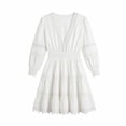 thumbnail image 2 of Women's V-Neck Lace Long Sleeve Knee-Length Summer Dress, 2 of 5