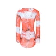 thumbnail image 3 of Caoirhny Women Mini Dress Long Sleeve Lacing Tie-dye Print Patchwork Slit Bodycon Dress for Club Party, 3 of 9
