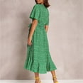 thumbnail image 5 of Sngxgn Women's Dresses V Neck Guest Party Dress(Green,XXL), 5 of 7