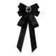 thumbnail image 4 of Broche de lazo con lazo preatado para mujer, collar, corbata de lazo con cuentas para fiesta negro, 4 of 9