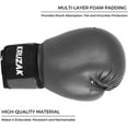 thumbnail image 5 of Kruzak Plain Boxing Gloves for Sparring, Kickboxing, Muay Thai, Martial Arts & MMA Fighting - Men & Women Punch Bag Mitts Training and Focus Pads Punching (Gray, 14 oz), 5 of 7