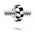 thumbnail image 2 of Bling Jewelry Womens Murano Glass Charm Bead Black White Checkerboard for European Bracelet, 2 of 2