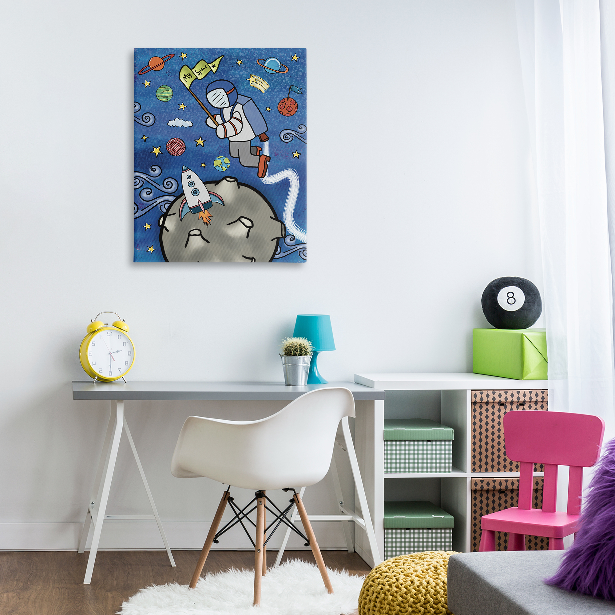 Astronaut Space Adventure Canvas Wall Art, design by Jennifer Stith