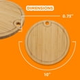 thumbnail image 2 of BambooMN Bamboo Round Cutting and Serving Board, Charcuterie Board - 10" diameter x 0.75" thickness - 3 Pieces, 2 of 5