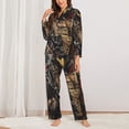 thumbnail image 2 of Yiaed Bald Eagle Soldier Print Pajamas Women's Long Sleeve Sleepwear Soft Button Down Loungewear Pjs Lounge Set Nightwear Womens Pajama Pants-Large, 2 of 7