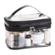 thumbnail image 1 of Hukapapa PVC doble transparente bolsa de cosméticos impermeable bolsa de almacenamiento de cosméticos bolsa de lavado portátil negro, 1 of 6