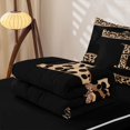 thumbnail image 5 of Erosebridal Bowknot Letter B Zipper Full Size Comforter Sets with Fitted Sheet and 2 Pillowcases for Girls, Fashion Leopard Print Zipper Bedding Set, Black Reversible, 4 Pieces, 5 of 7