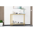 thumbnail image 5 of 27" Gold Metal and White Marble Console Table, 5 of 6