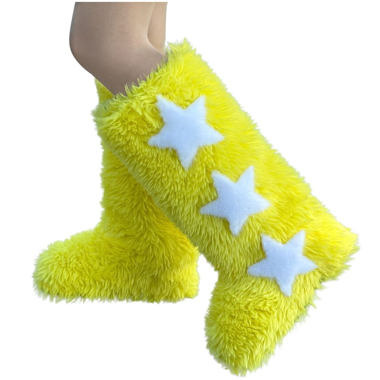 BLTIBY Women's Faux Fur Boots Winter Comfy Plush Warm Snow Boot