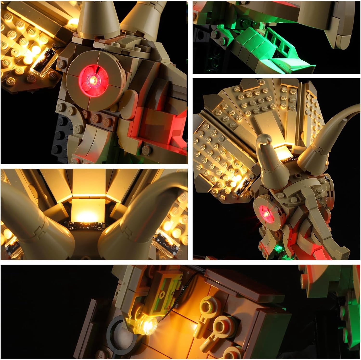 LED Light for 76969 Jurassic World Dinosaur Fossils: Triceratops Skull Building Blocks Model (Building Set NOT Included)