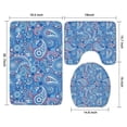 thumbnail image 3 of Blue Paisley Pattern Bathroom Rugs Sets 3 Piece,Toilet Cover Set,Absorbent Non Slip Bathroom Mats Sets with U-Shaped Contour Rug Toilet Rug Set, 3 of 5