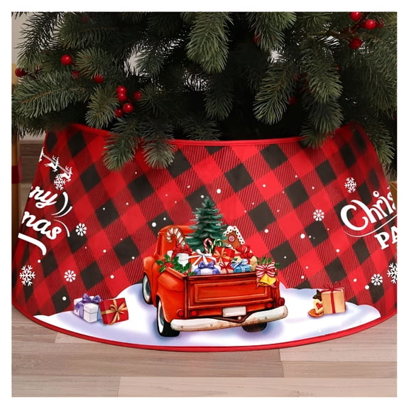 LAMIRO Christmas Tree Collar for Holiday Tree Ornaments Christmas Tree Skirts Small Christmas Tree Skirt Silver Color 22