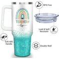 thumbnail image 2 of 40oz Teacher Tumbler with Handle, Stainless Steel Teacher Water Bottle Cup, Teacher''s Travel Coffee Mug, Thanksgiving,Christmas,Graduation Gifts for Teachers, 2 of 6