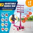 thumbnail image 2 of Trottinette pour Enfants Cruiser d'Extérieur à 3 Roues avec Direction par Inclinaison Rose, 2 of 6