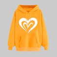 thumbnail image 2 of Goodeals Clearance Sales,Valentines Day Fleece Sweatshirt Women Oversized Love Heart Shirt Hoodies Valentine's Long Sleeve Tops Teen Girls Trendy Pullover(Yellow,L), 2 of 5