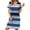 Navy, variant on Kyusrd Summer Dress For Women Mini Dress T-Shirt Dress Women's Casual Printed V-Neck Short Sleeve Rolled Up Dress