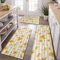 thumbnail image 2 of Beige Daisy Flower Yellow Blooms Pattern Kitchen Rugs Sets Of 3,Kitchen Runner Rugs Non Skid Washable,Decorative Kitchen Floor Mats for Kitchen,Sink,Laundry,17"x30"+ 17"x47" + 17"x59", 2 of 6
