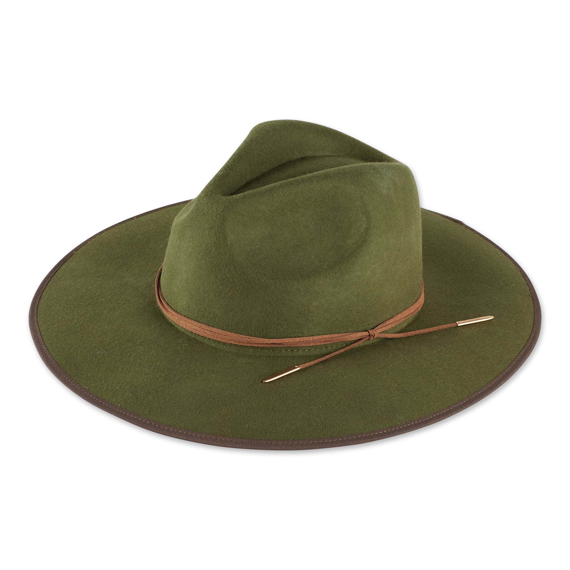 Hadley Wren Faye Wool Panama Hat - Olive Green - Walmart.com