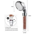 thumbnail image 4 of 1/3/5PCSThree-speed adjustable nozzle Booster handheld bathroom shower Removable and washable anion filter shower (Sliver,3PCS), 4 of 6