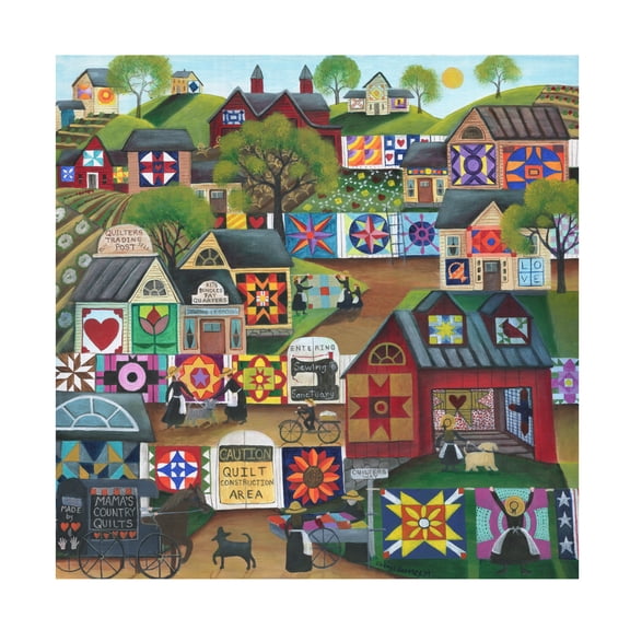Trademark Fine Art Cheryl Bartley Mamas Country Quilts Canvas Wall Art - 14x14