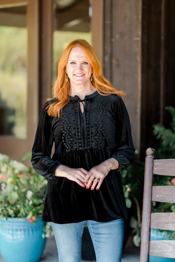 The Pioneer Woman Embroidered Velvet Empire Waist Top