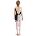 thumbnail image 4 of Sholeno Kids Girls Color Block Mesh Splice Shiny Diamond Ballet Dance Gymnastics Leotard Skating White 14, 4 of 7