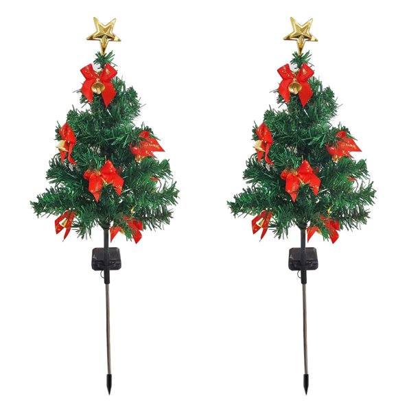 2 paquetes de luces solares para árbol de Navidad, luces solares para jardín, luces para caminos de Navidad, luces impermeables para exteriores para decoración navideña, caminos, jardines, patios