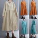 thumbnail image 4 of Vestido holgado de mujer con bolsillos, manga larga, botones, vestido de fiesta vintage con cintu Romacci Vestido de mujer, 4 of 7