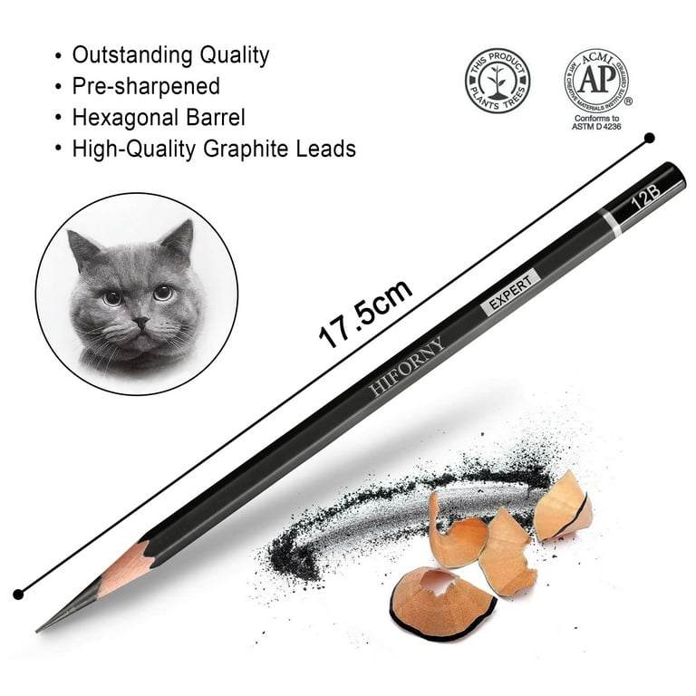 HIFORNY 24 Pcs Graphite Drawing Pencils Set, 14B to 5H, Art