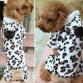 thumbnail image 2 of Eisoary Dog Hoodie Hooded Flannel Winter Warm Leopard Printed Pet Puppy Clothes Jumpsuit Pajamas Outwear for Home, 2 of 10