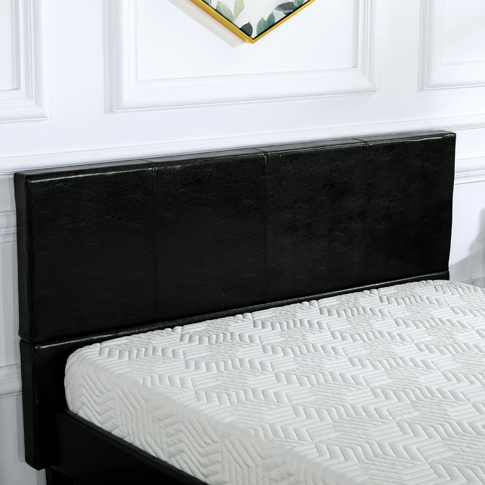 Lowestbest Simple Contemporary Wood Slat Bed, Twin, Black