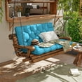 thumbnail image 2 of Kimunuk Outdoor Porch Swing Cushion, 47" X 40" X 5" Waterproof Bench Chair Replacement Cushion with 6 Ties for Patio, Lake Blue, 2 of 7