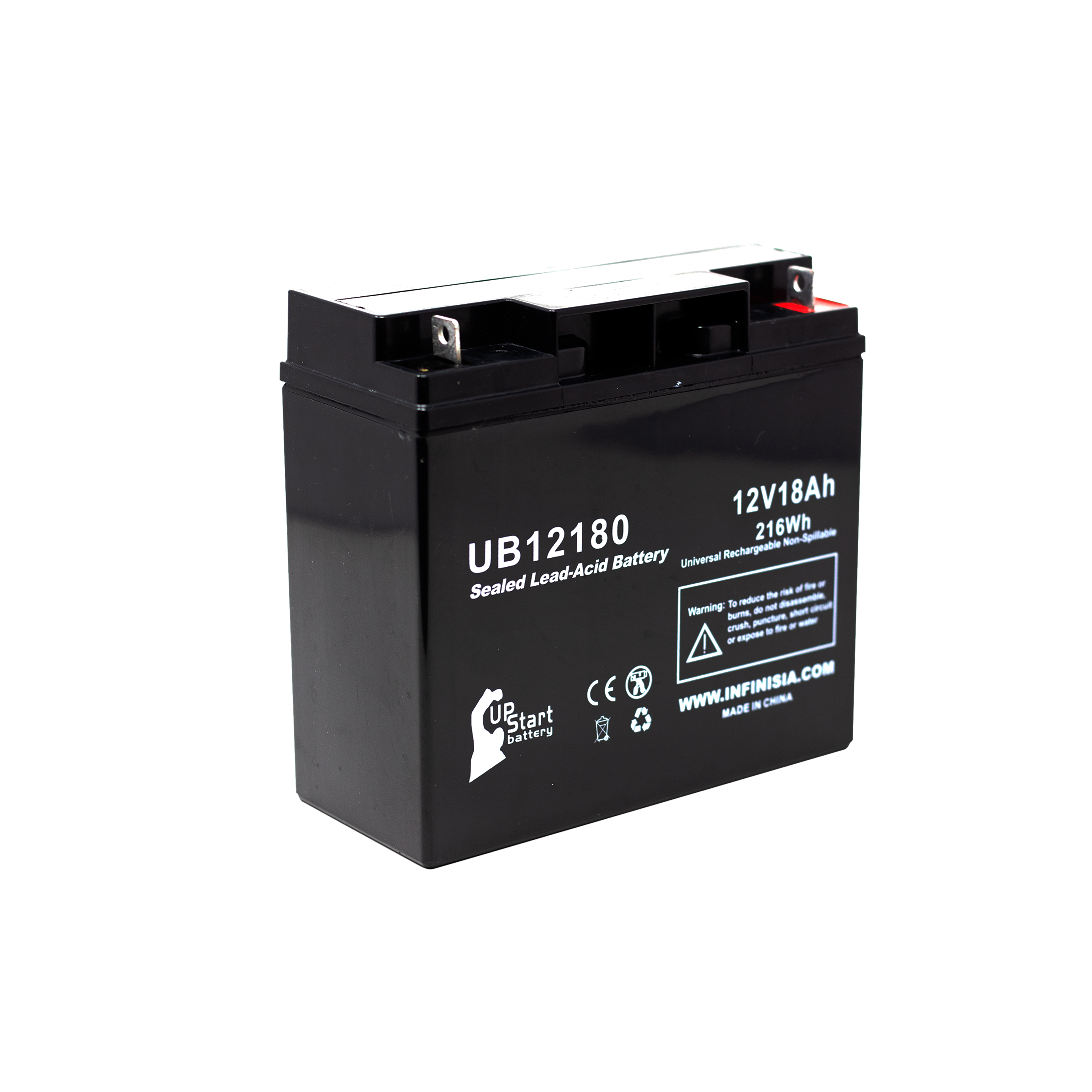 KUNG LONG WP18-12 Battery Replacement - UB12180 Universal Sealed Lead Acid Battery (12V, 18Ah, 18000mAh, T4 Terminal, AGM, SLA) - image 5 of 6