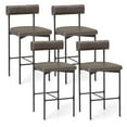 thumbnail image 1 of Costway 26" Upholstered Bar Stools Set of 4 with Padded Cushion & Backrest Footrest Gray, 1 of 9