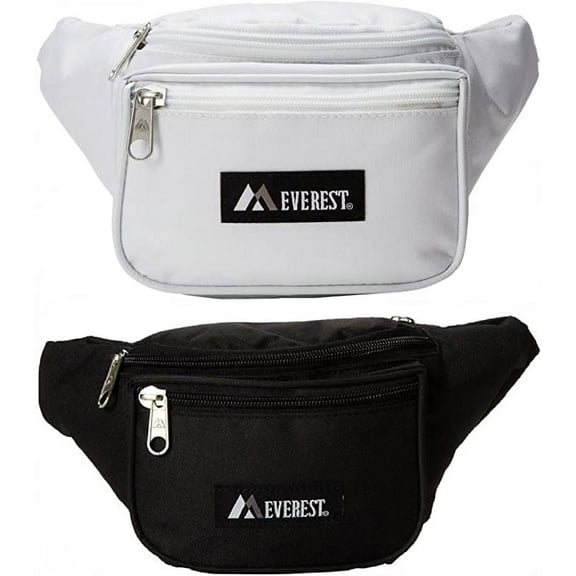 Everest Signature Fanny Pack (Black and White)