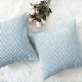 thumbnail image 2 of Throw Pillow Covers 18 x 18 Inch, Set of 2 - Blue Decorative Soft Corduroy Striped Boho Throw Pillow Covers, Modern Home Cushion Pillow Cases for Farmhouse, Couch, Sofa, Bed & Living Room Decor, 2 of 8