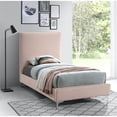 thumbnail image 4 of Meridian Furniture Geri Pink Velvet Twin Bed withGold and Chrome Legs Included, 4 of 16