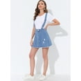 thumbnail image 2 of Minifalda Vaquera de Tirantes Allegra K Azul Deshilachado M, 2 of 5