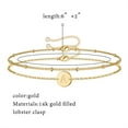 thumbnail image 3 of Turandoss Layered Initial Bracelets for Women Girls 14K Gold Plated Personalized Disc Letter Charm Adjustable Letter A-Z Trendy Jewelry Birthday Back To School Unique Gifts for Women, 3 of 8