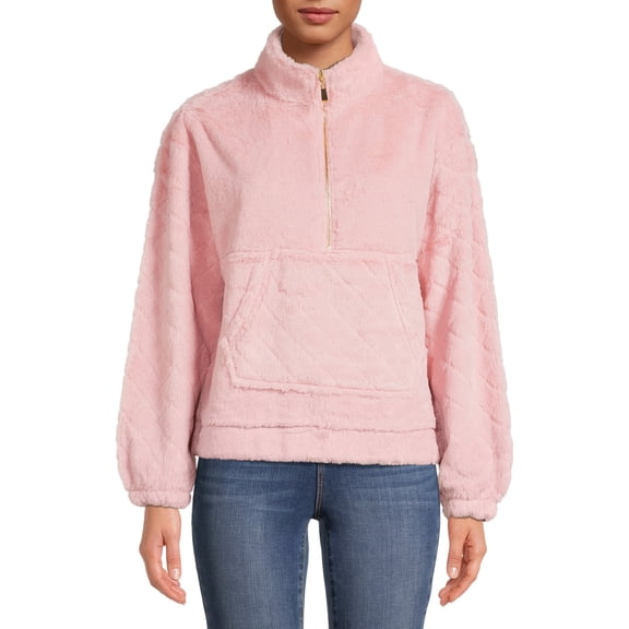 No Boundaries Juniors' Plush Quilted Pullover