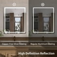 thumbnail image 4 of 30 in. W x 36 in. H Round Corner Rectangular Frameless Wall Mount LED Single Bathroom Vanity Mirror in Polished Crystal, 4 of 13