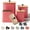 Coral Red, variant on Kitchen Canisters for Countertop Set of 4 with Customizable Chalkboard Labels & Marker Pen - Big Iron Kitchen Canisters with Airtight Lids - Canisters Sets for the Kitchen - White